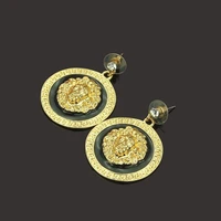 new fashion gold embossed embossed lion head earrings baroque style ladies personality vintage jewelry earrings earrings