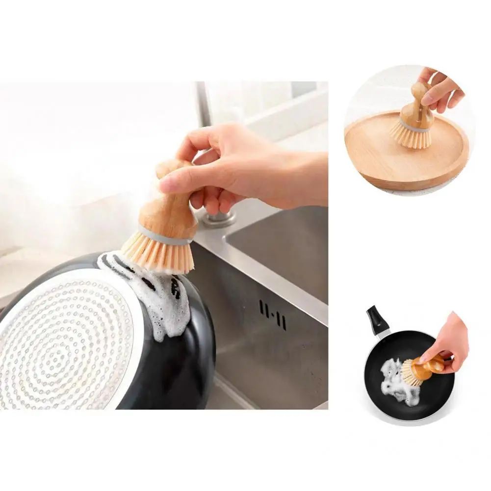 

Eco-Friendly Durable Reusable Wooden Dish Brush PP Dish Brush Natural for Bar