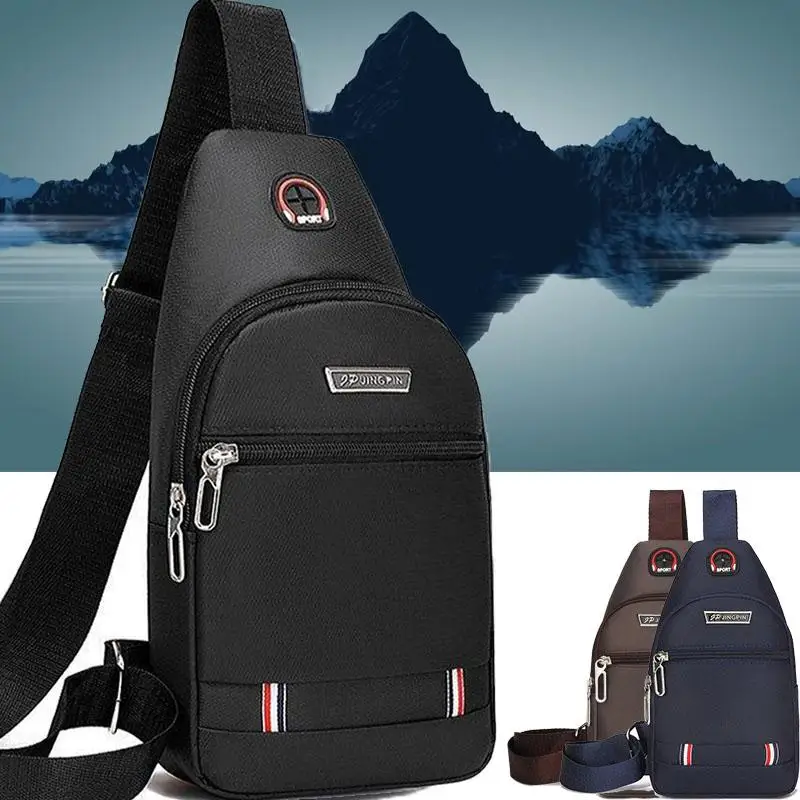 Men Chest Bag Simple Storage Bag Travel Small Backpack Black Crossbody Bag Mini Coffee Bag Shoulder Bag Satchel Hand Bags