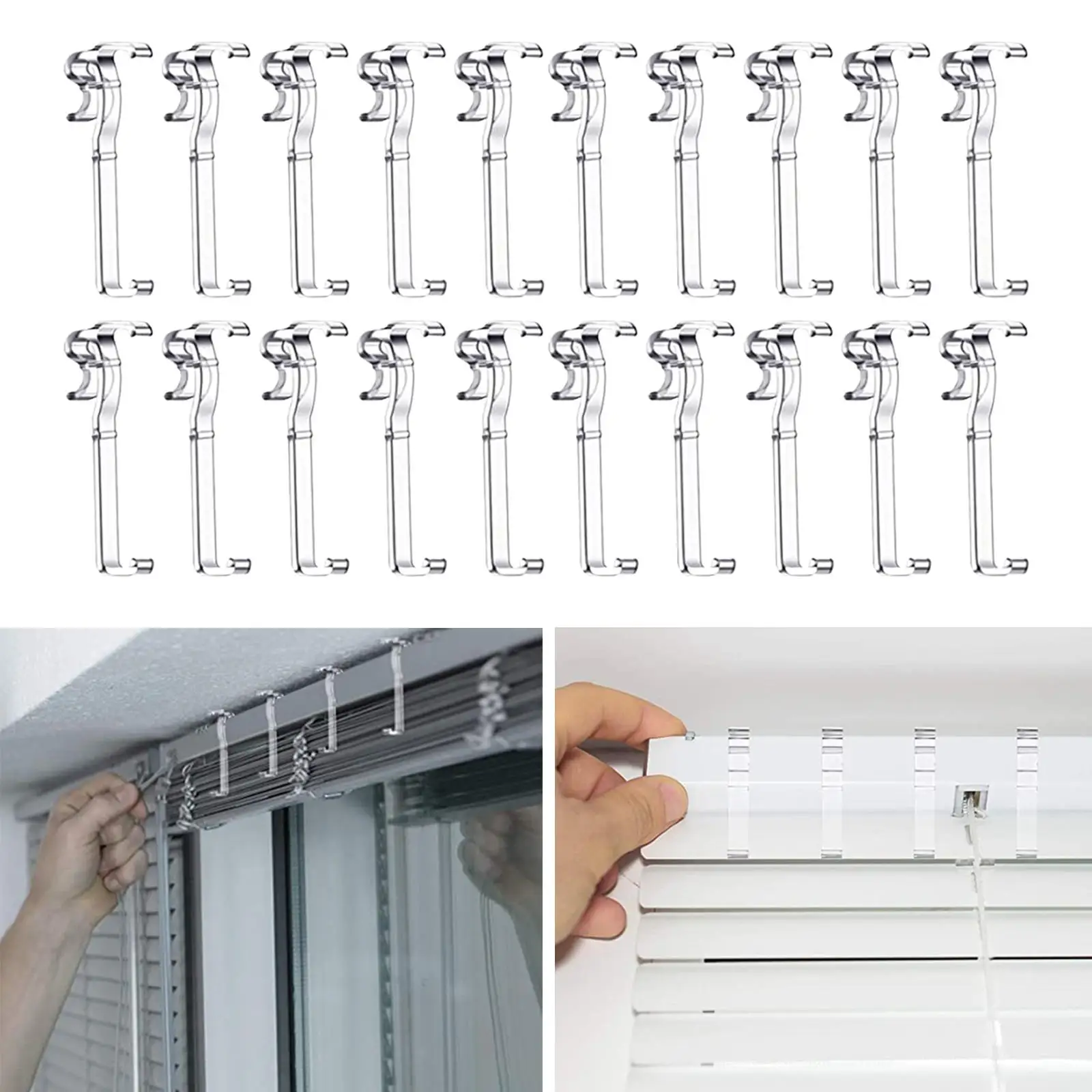 

20 x Blind Clips Retainer Clip Holder Decorative Plastic Invisible Valance Clips for Blinds for Vertical Blinds Accessories Shop