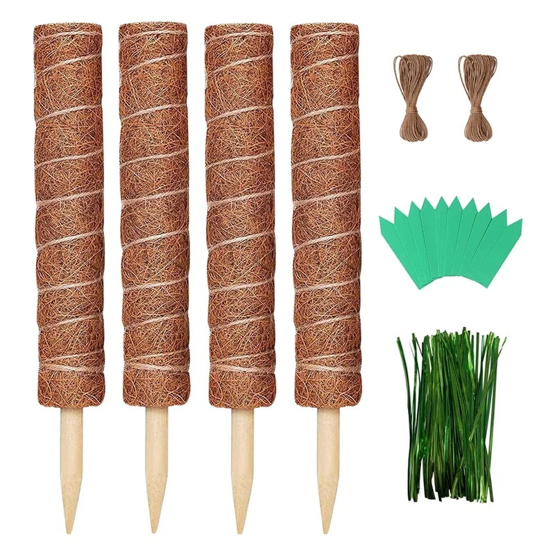 

Moss Pole For Climbing Plant 4 Pack 15.7 Inch Coco Coir Pole For Plants Monstera Support Indoor Plants To Grow Upwards