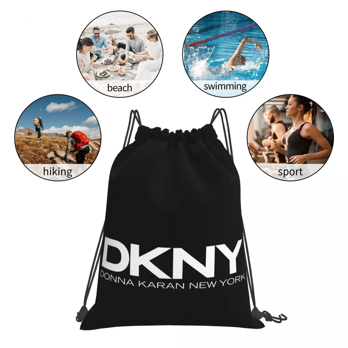 DKNYS NewYork Skyline Сумка на шнурке для хранения Портативные сумки Бакалея покупок Сумки