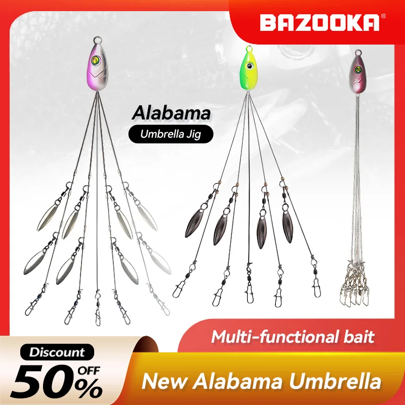 

Bazooka Fishing Lure Alabama Rig Umbrella Soft Group Lead Jig Spinner Spoon рыбалка блесна 5 alicate de Swim Pesca Winter Bait