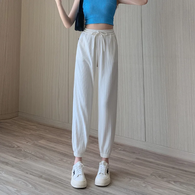 Женские летние спортивные штаны до щиколотки повседневные свободные уличная