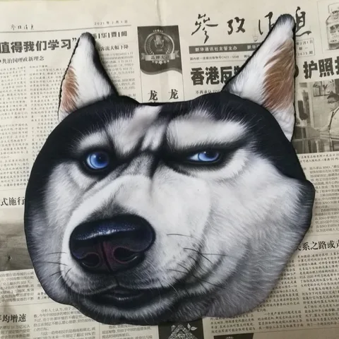 Новинка, крутая Наволочка на подголовник автомобиля CHIZIYO с 3D принтом, с изображением лица животных, Наволочка на шею, автомобильная безопасность, поставки подголовников без наполнения - изображение