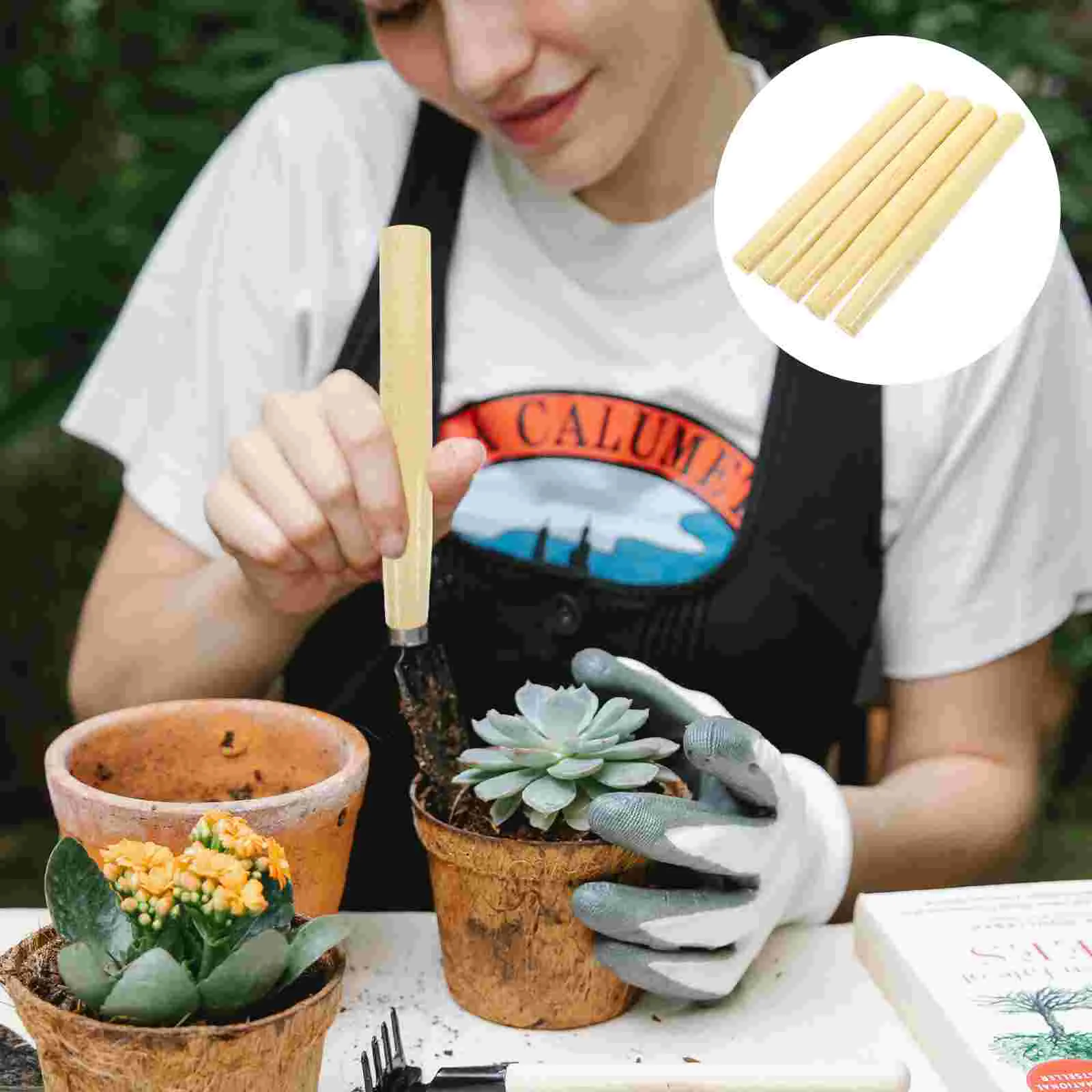 

5 Pcs Wooden Handle Camping Reaping Hook Manual Shove Gardening Tool Agricultural Supply Multipurpose DIY