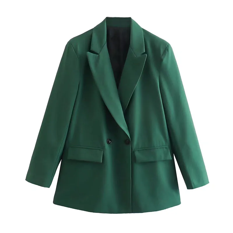 

Solid Color Chic Office Lady Blazers For Women Elegant Stylish Coats 2023 Women's Long Sleeve Double Breasted Slim Blazer