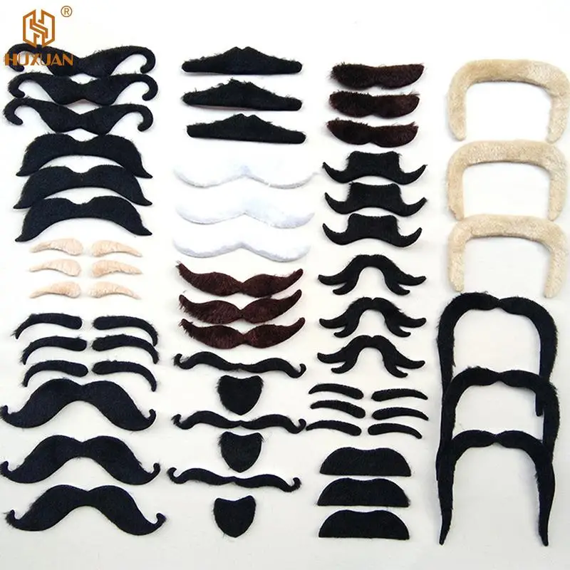 48pcs Creative Funny Costume Mustache Pirate Party Halloween Cosplay Fake Mustach Beard Novelty Party Supplies