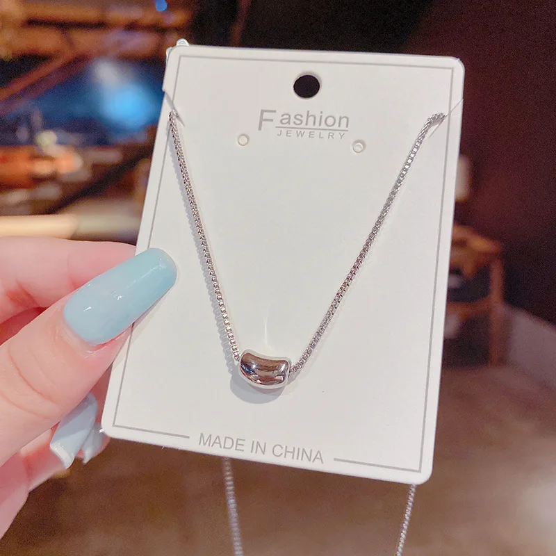 

South Korea Ins Collarbone Chain Does Not Fade Small Square Bafanglai Cai Necklace Female Chain Tide Net Red Jewelry