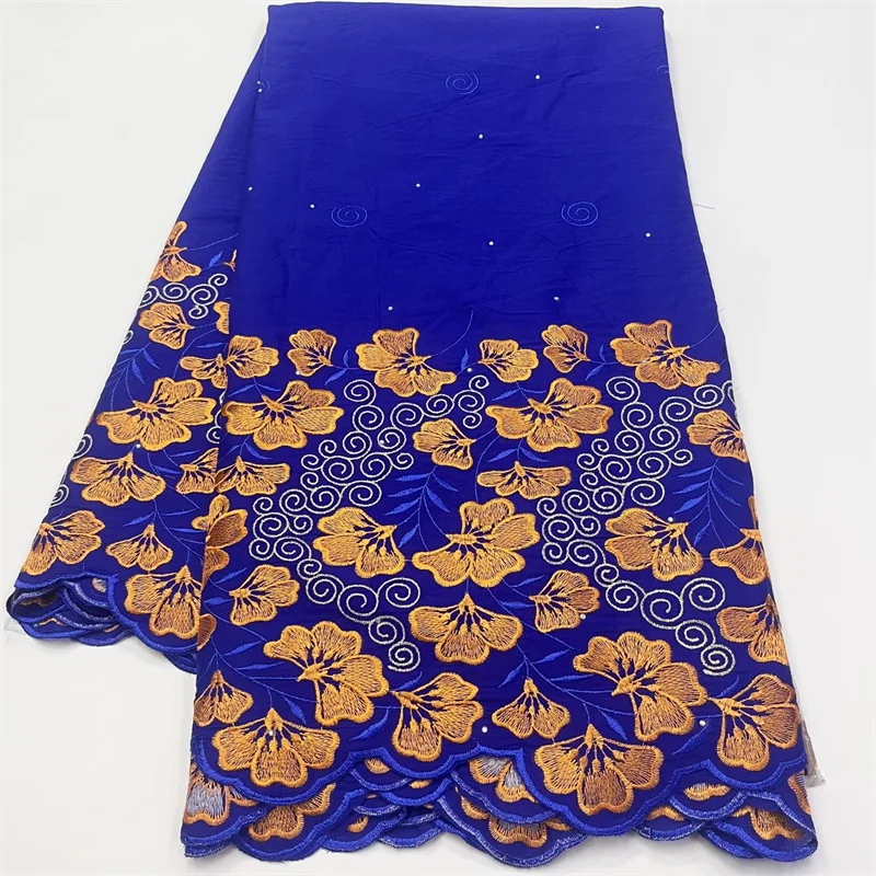 

5 Yards African Swiss Voile Lace Fabric Embroidery High Quality Dry 100% Cotton Soft And Lightweight For Wedding 4L071607