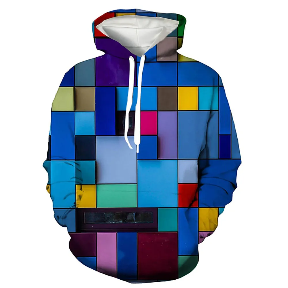 

Lattice Printing Men's Hoodies Fashion Punk Style Women Sweatshirts Oversized Leisure Pullover Street Jackets Autumn y2k Clothes