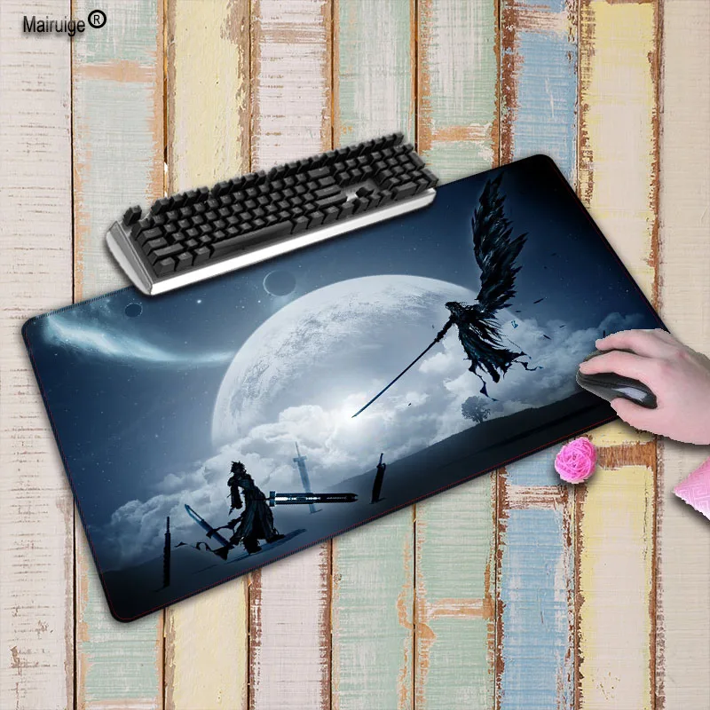 

Большой белый коврик для мыши Mairuige с застежкой по краям, коврик для мыши для скоростных игр, коврик для мыши для финальной фантазии, Настольн...