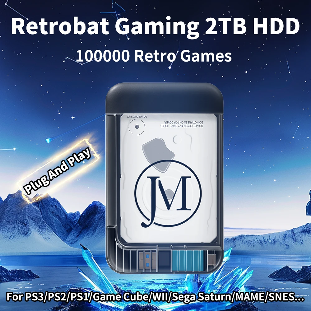 Жесткий диск Retrobat Game с 100000 + ретро-игры Plug&ampPlay 500G/2T игровые эмуляторы жесткого