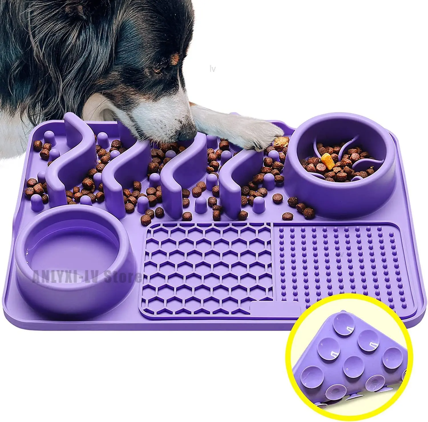 

Pet Licking Pad Pet Tableware Dog Slow Food Pad Meal Pad Suction Cup Slow Food Pad Dog Licking Pad Dog Accessories Dog Toys