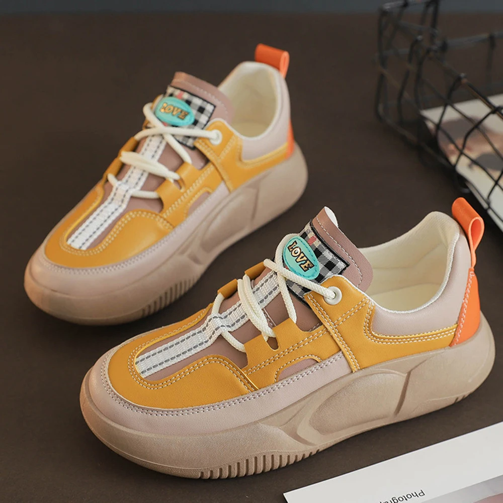 

Женские кроссовки 2022, модная обувь на плоской подошве для женщин, ретро-платформа, Вулканизированная резина, повседневные кроссовки для бега, женские кроссовки ll31