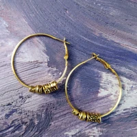 hoop earrings big round earring stainless steel roman style bead earrings ear piercing ring vintage metal jewelry for women