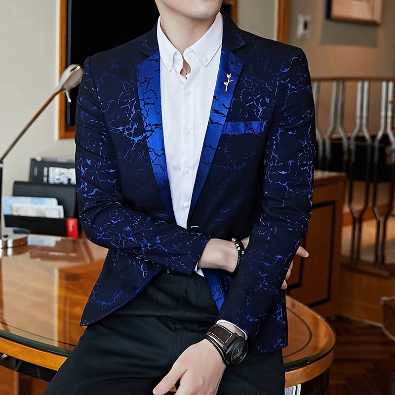 

Suit Jackets For Men Luxury Banquet Party Blazers Dress Jacquard Casual Business Jackets Slim Men Wedding Jacket Men's Clothing