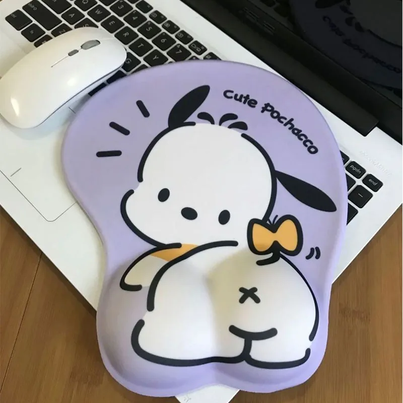 

Kawaii Pochacco Kuromi Sanrio Cartoon Character Wrist Guard Mouse Pad Office 3D Silicone Hand Wrist Pad Anime Girl Couple Gift