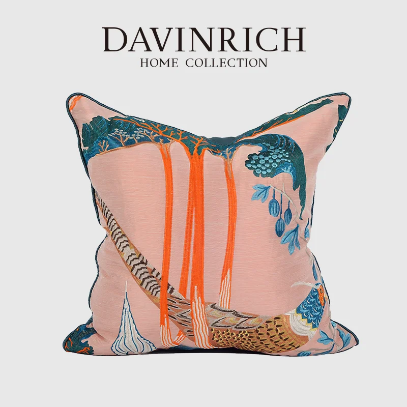 

Жаккардовый чехол для диванной подушки с цветами магнолии DAVINRICH, современный простой Роскошный чехол для подушки 45x45 см, серый, для дивана, гостиной