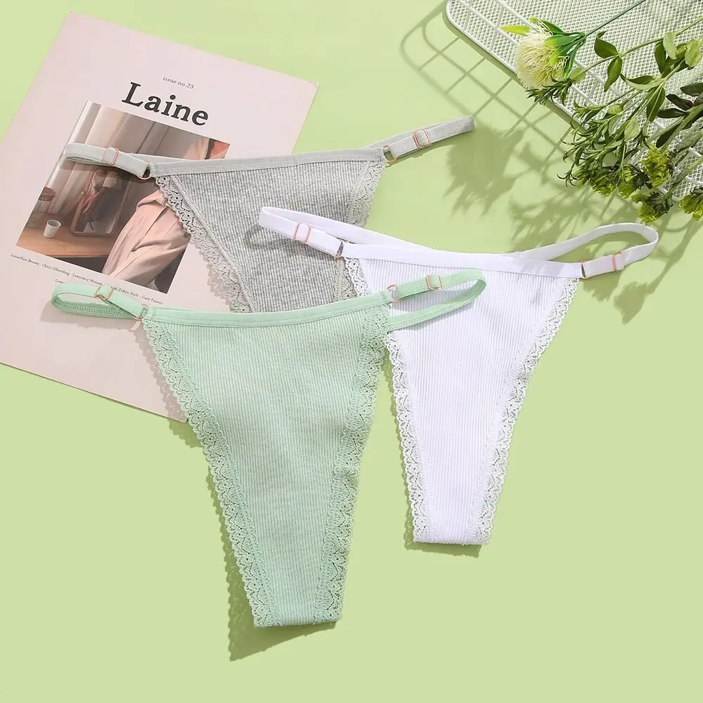 Нижнее белье для девушек и женщин с низкой талией хлопковые кружевные трусики