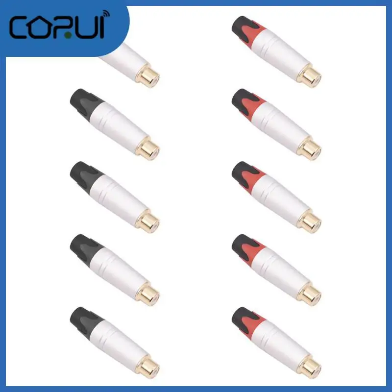 

Silvery White Computer Adapter Gold-plated Female Welding Plug Durable Good Contact Rca Female Head Computer Accessories Tr056