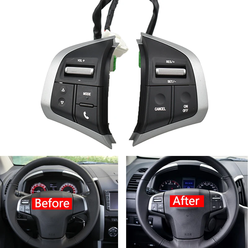 

Audio Volume Steering Wheel Switch Multifunction Music Media Telephone Control Switches For Isuzu D-Max 2015 2016 2017 2018 DMAX