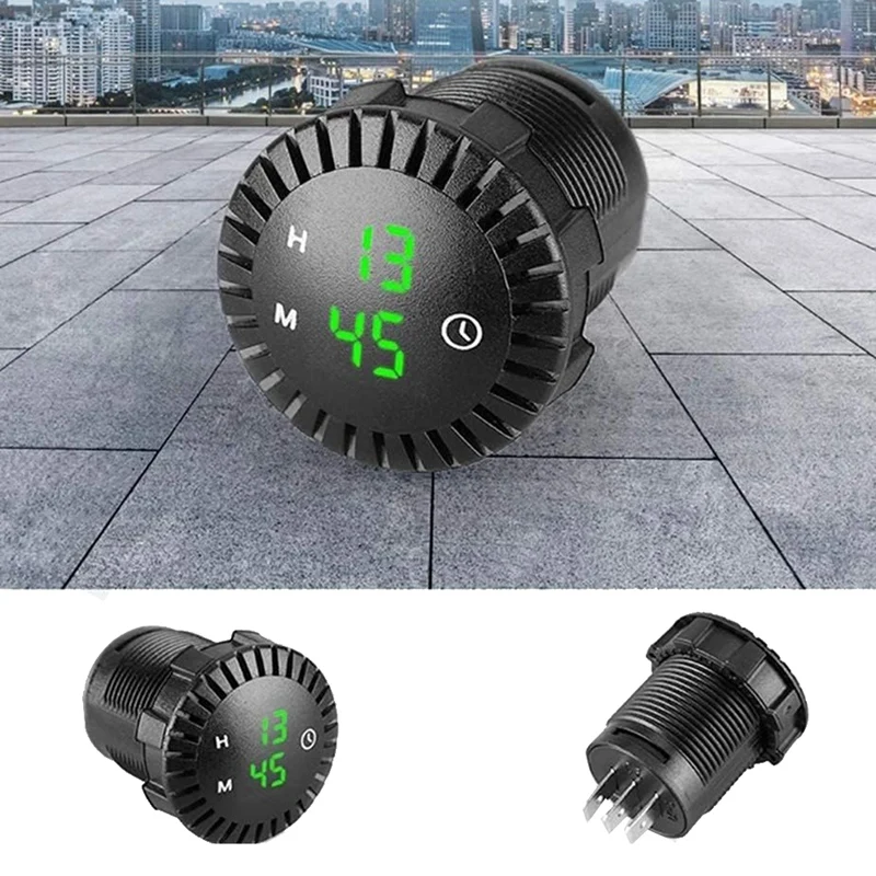 1 Piece Car LED Electronic Clock Switch Charger Universal Supplies Red Light