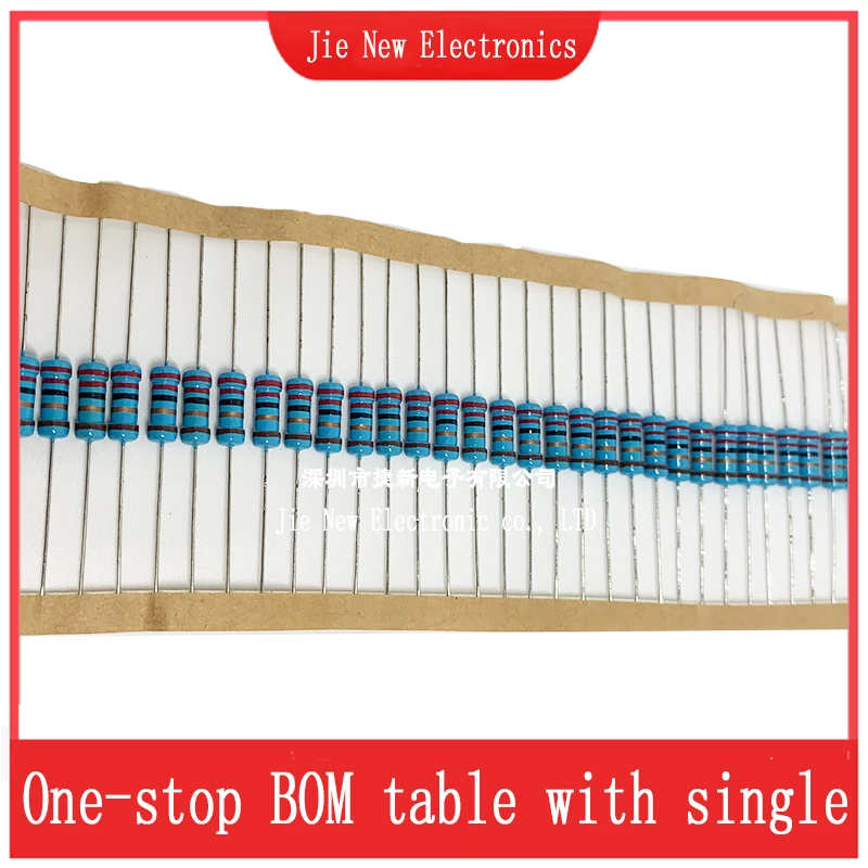 

50PCS 1W 1R-10M 1% Metal film resistor 10R 27R 100R 1K 4.3K 10K 24K 68K 100K 820K 1M 330 470 1K8 9.1K 510 ohm resistance