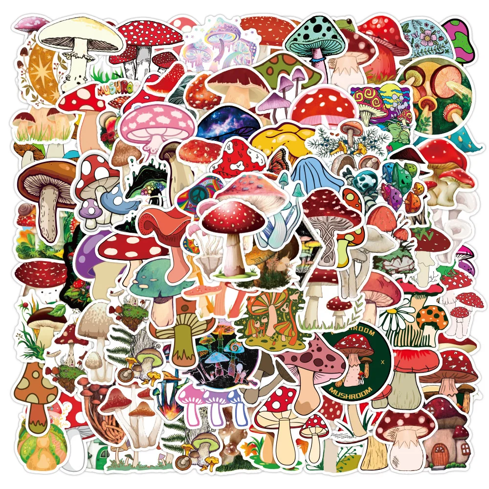 

10/30/50PCS New Mushroom Graffiti Stickers Notebook Skateboard Luggage Water Cup Waterproof Stickers Wholesale