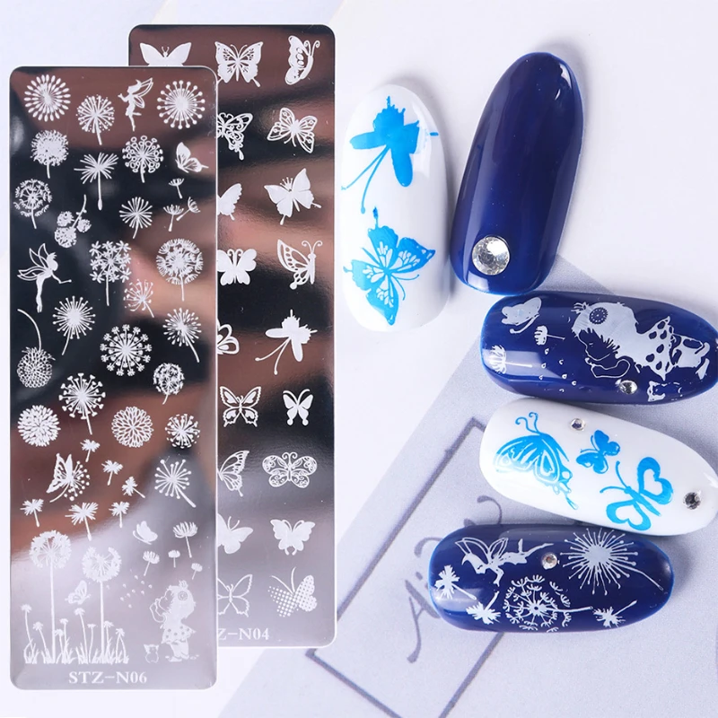 

2022 1pcs Nail Art Stamp Plates Nail Polish Print Leaf Flower Dreamcatcher Snowflake Christmas Stamper Scrapper Sponge