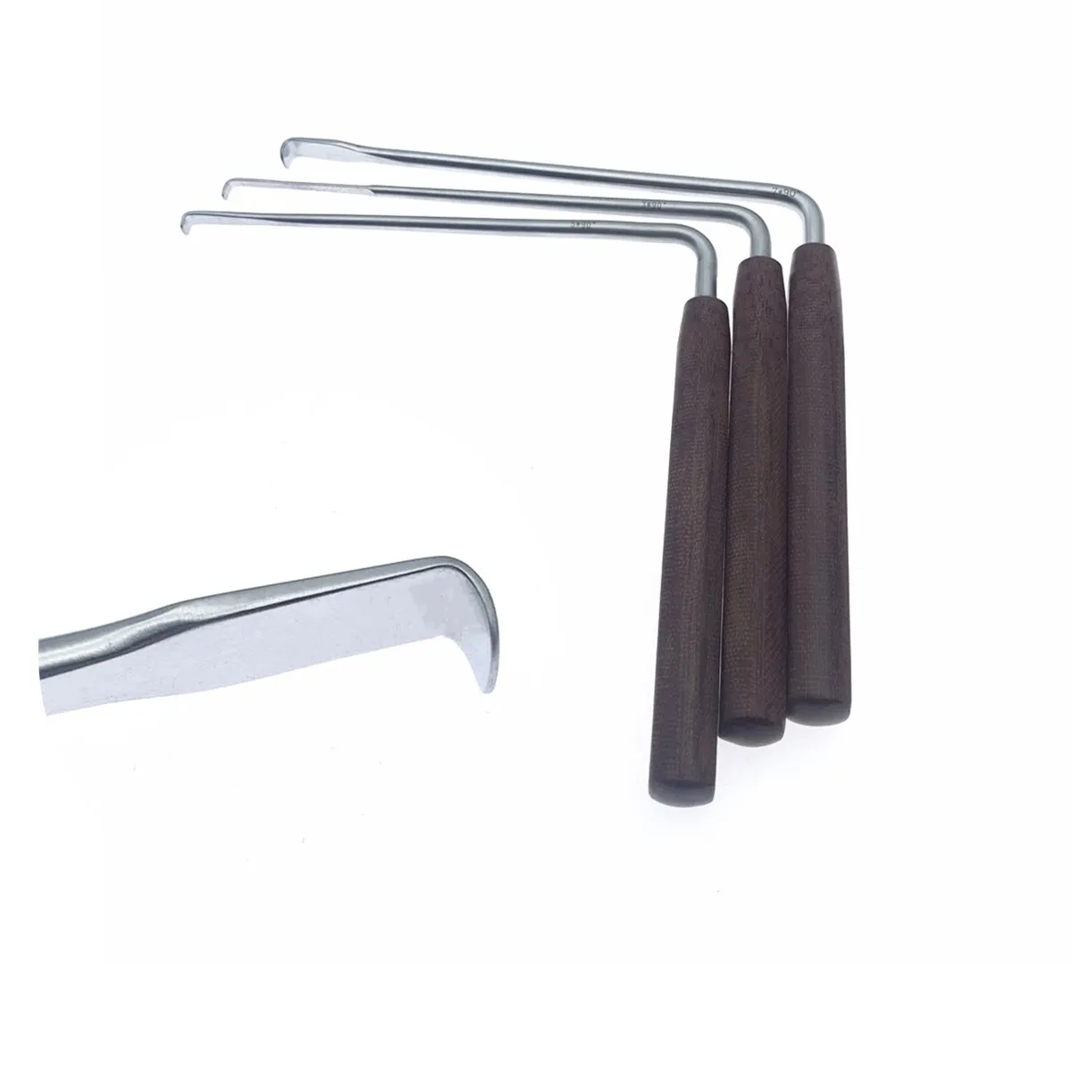 

Nerve Root Hook Retractor Stainless Steel nerve pull hook with wooden handle brain Bone Retractor