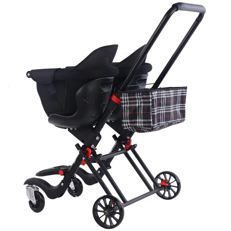 Double Trolley Twin Walking Baby Artifact Baby Stroller Lightweight Folding Second Child Artifact