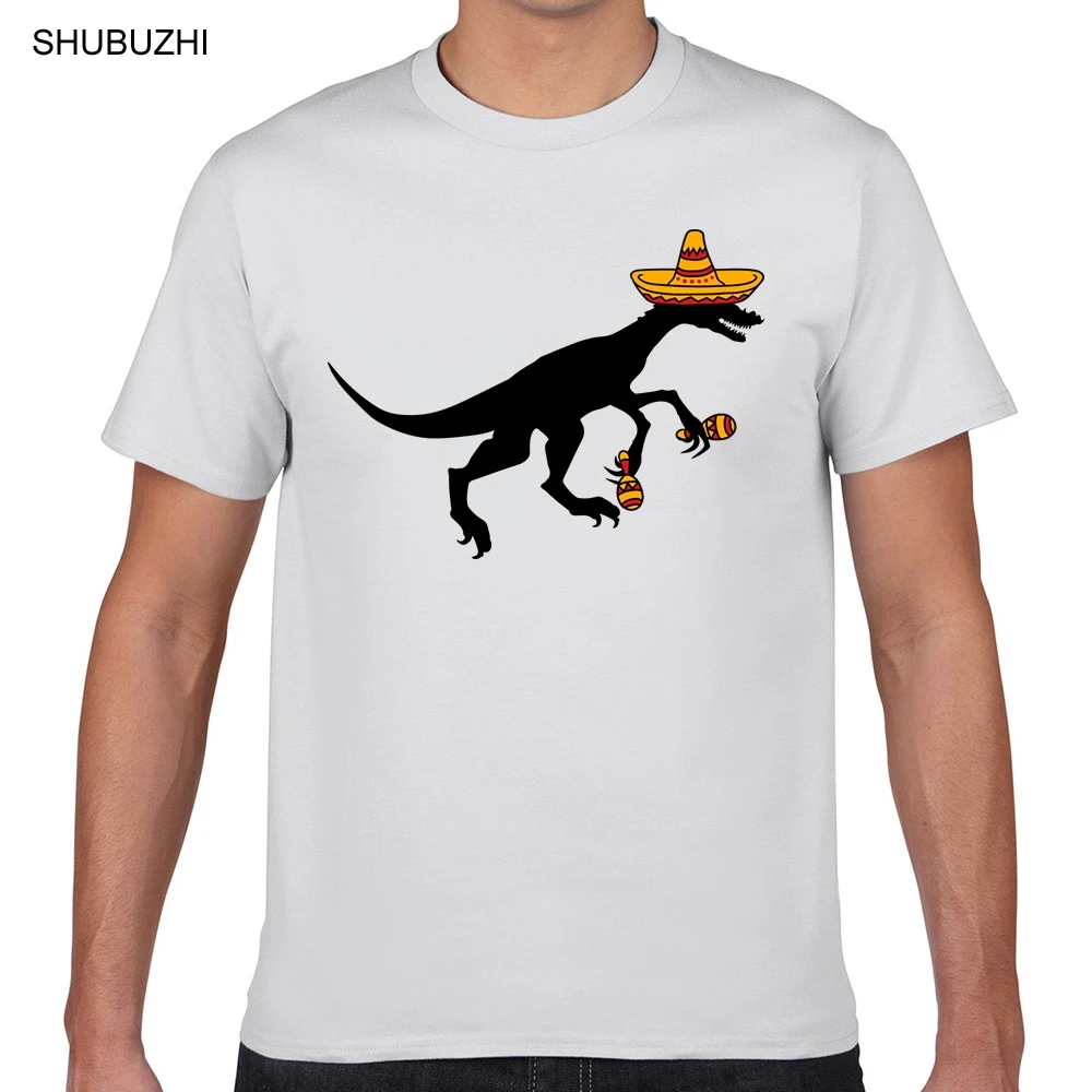 

Tops T Shirt Men mexican mexican sombrero dance music hat raptor hu Funny White Print Male Tshirt