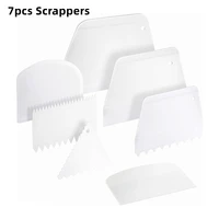 7 pack plastic cutters set cake edge scrappers dough scraper buttercream smoother jagged edge for bread baking cake enthusiast