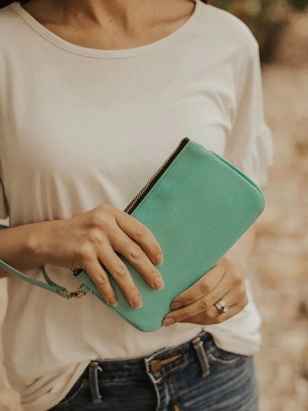 

Vegan Leather Clutch Women's Classic Pouch Small Minimalist Multi Color Purse Solid Wristlet Wallet Handbag Travel Cosmetic Case