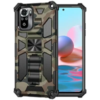 anti fall magnetic bracket protection phone case for xiaomi redmi note 10 10s 11 11s 11t pro 5g poco x3 x4 nfc camouflage cover