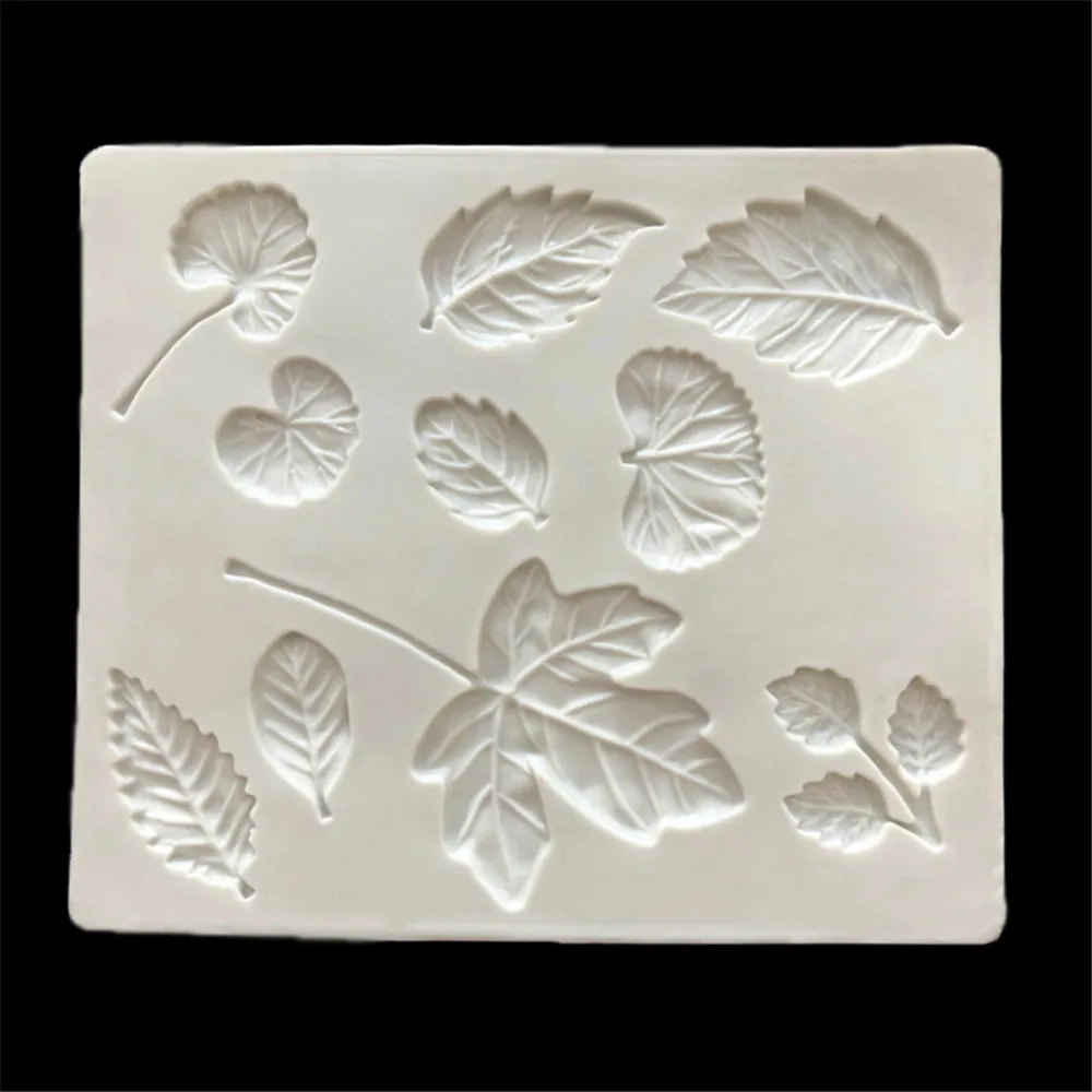 

3D Leaf Silicone Mold Assorted Leaf Fondant Mold for Chocolate Candy Sugar craft Cake Decoration Cupcake Topper Polymer Clay