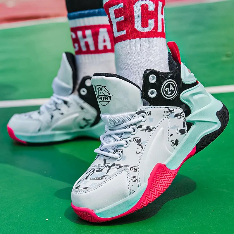 Professional Anti-Shock High-top Kids Basketball Shoes Breathable Comfortable Children's Sneakers Non-slip Sports Shoes For Boys