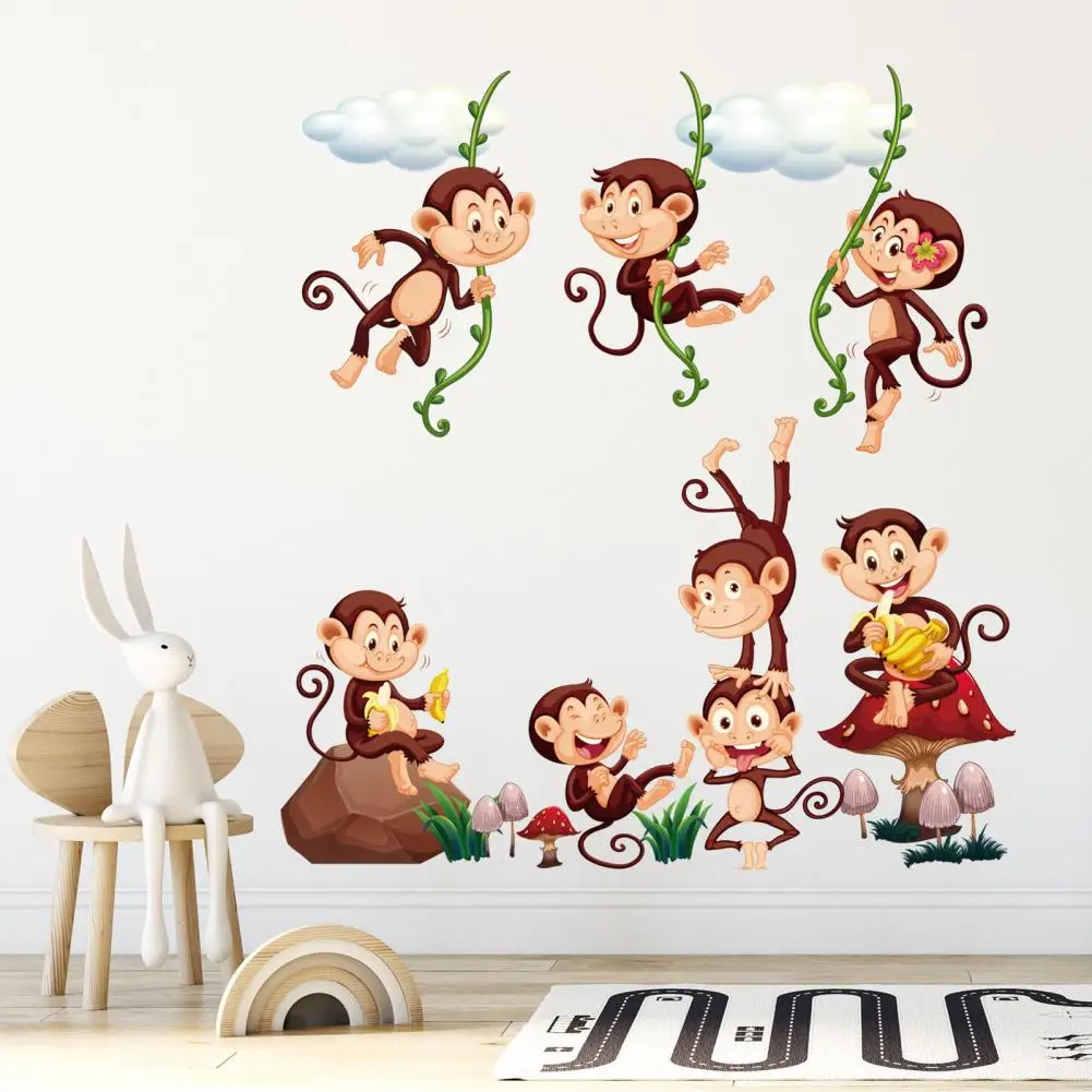 

Monkey Cutouts Vibrant Cutouts Classroom Safari Theme Party Decor 2 Sets of Colorful Monkey Wall Stickers Safari Friends Cutouts
