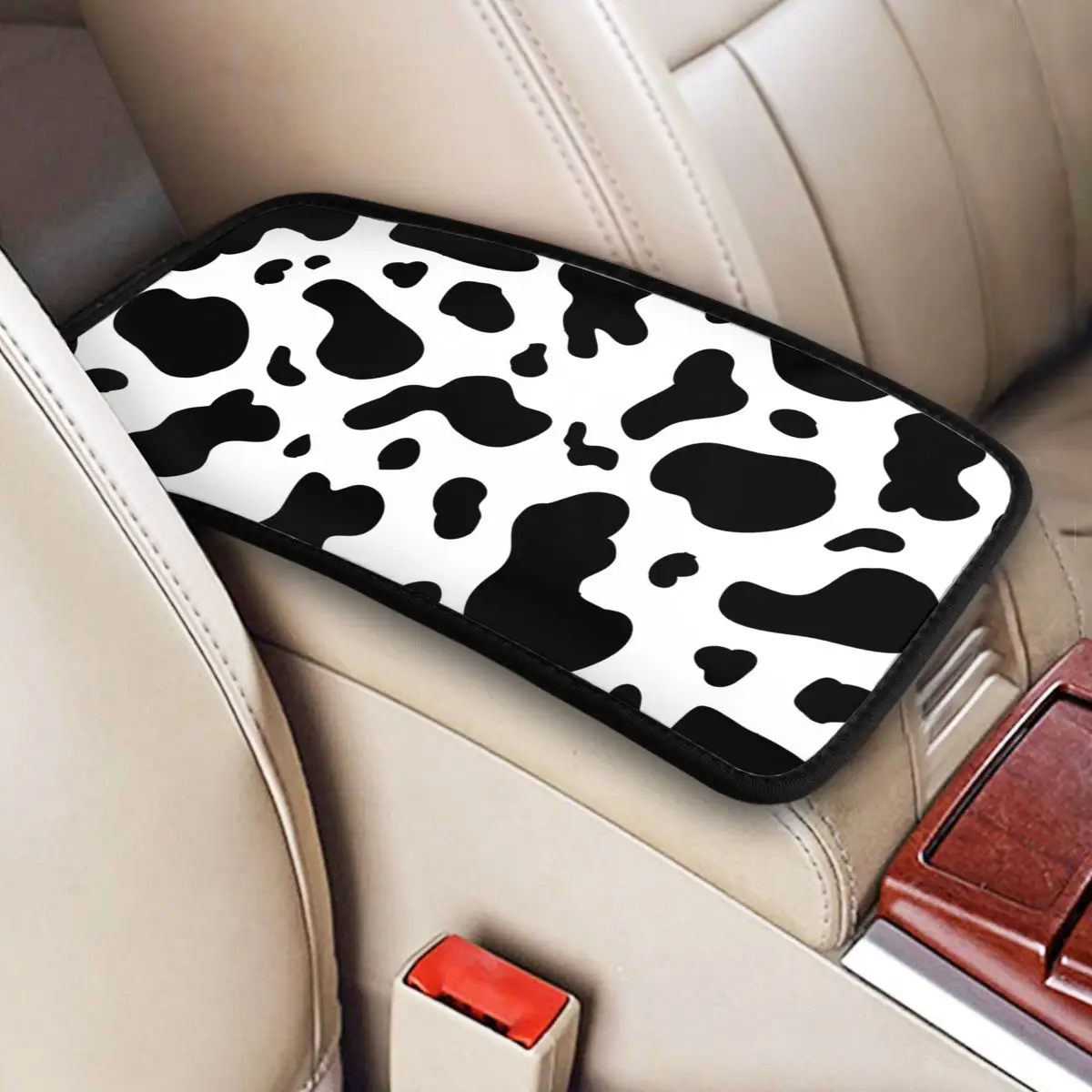 

32x19cm Universal Car Armrest Cover Mat Cow Center Console Cover Pad Auto Interior Breathable Storage Box Pad Cushion