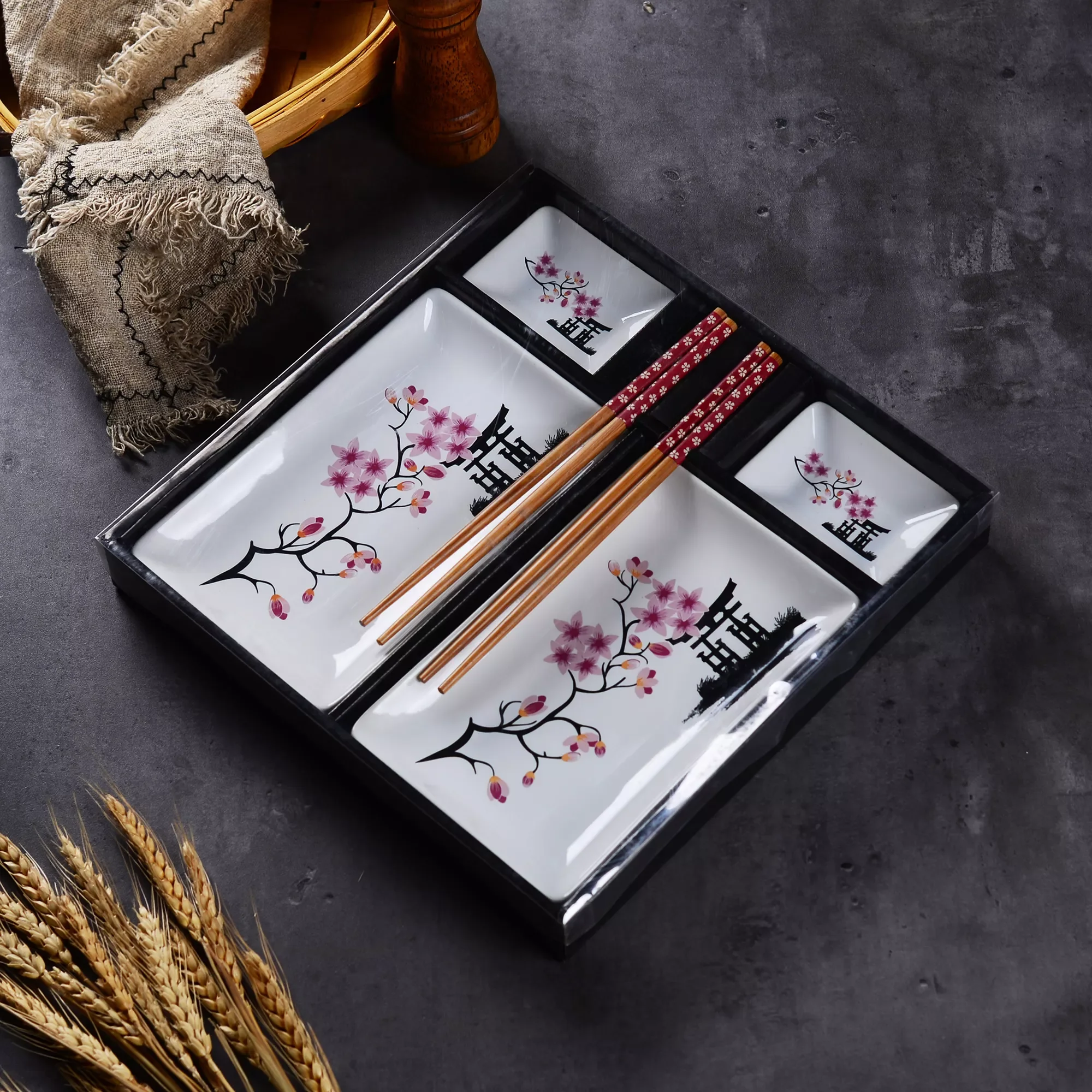 Набор фарфоровых тарелок для суши Panbado в японском стиле с 2 тарелки