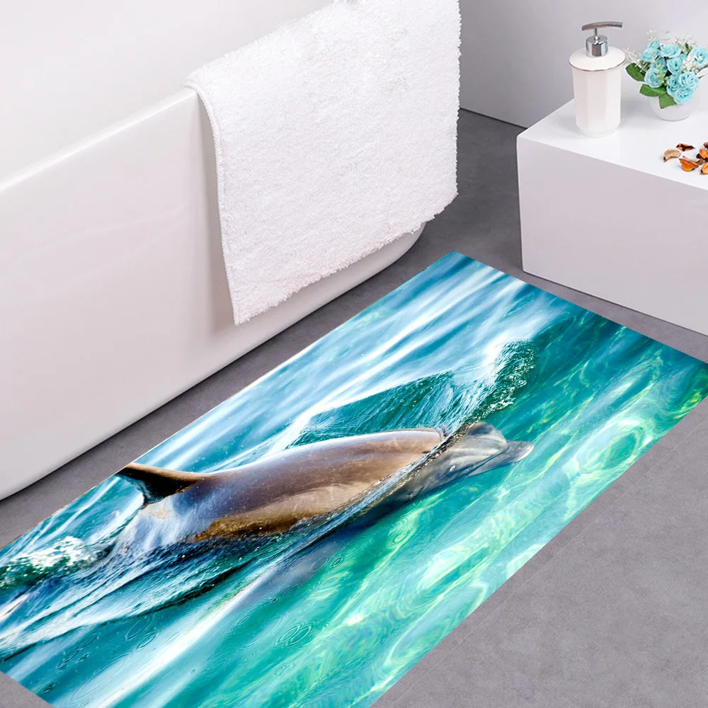 Фото Новые 3D наклейки на стену синее море животное Дельфин визуальные экологически