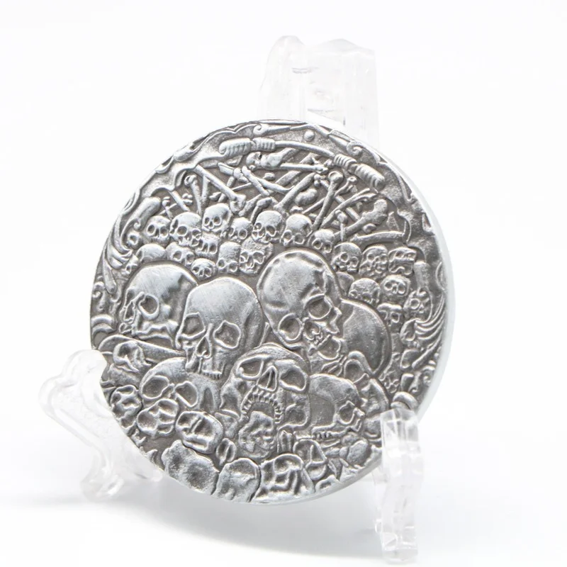 

Европейская и американская Камея, собор, сверхрельефный череп, серебряная монета на Хэллоуин, серебряные монеты, сувенирные подарки