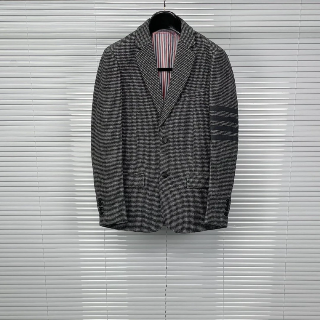 

Осенне-зимний Блейзер, новый высококачественный деловой повседневный мужской модный клетчатый костюм с длинными рукавами, повседневное платье, костюм-куртка для четырех баров