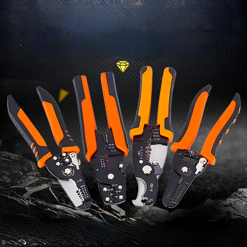 

Stripping Crimping Pliers Wire Stripper Multi Functional Ring Crimpper Electrician Peeling Network Cable Ferrules Stripper Tools