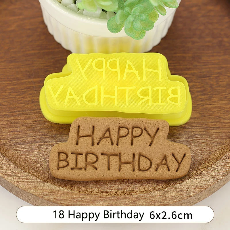 Тисненая форма на день рождения для мастики сахара рельефный резак цифры конфеты