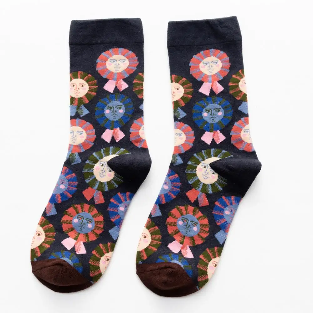 Women Long Sock Cartoon Print Creative Fashion Personalized Novelty Men Women Socks Winter Warm Comfortable Cotton Socks