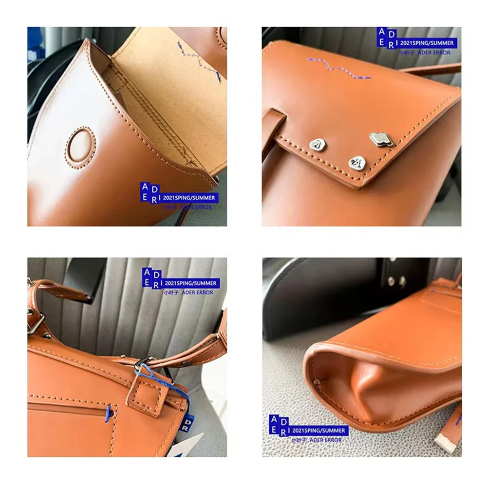 ADER ERROR High Quality 1:1 Retro Waist Bag Diagonal Shoulder Bag Men And Women Wild Leather Bag Fashion Small Square Bag