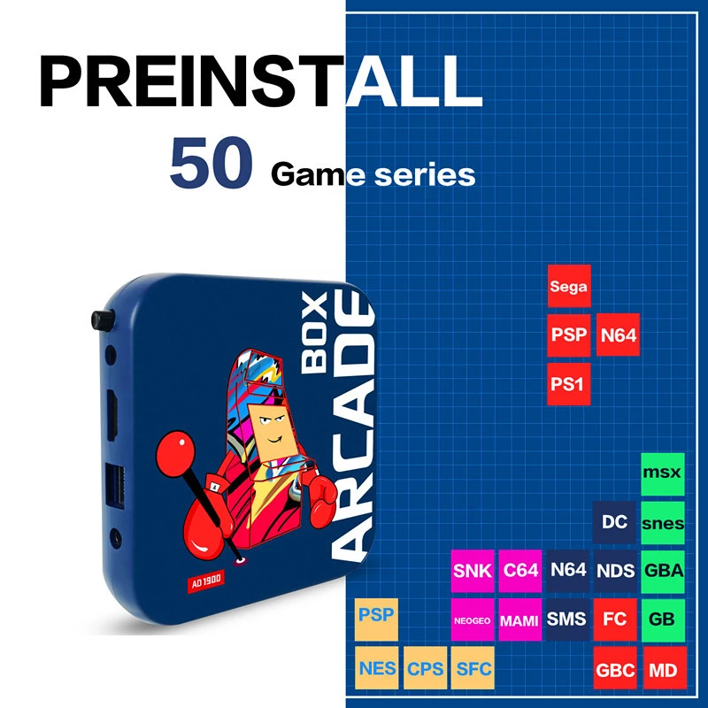 Аркадная игровая консоль 33000 + встроенных игр для PS1/PSP/NDS/N64/MAME и т. д. 50 эмуляторов