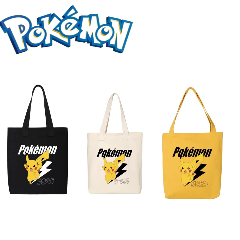 

Pokemon Pikachu Anime Cartoon Kawaii Cute Elf Personality Creative Fashion Foreign Style Shoulder Handbag Canvas Bag Wholesale